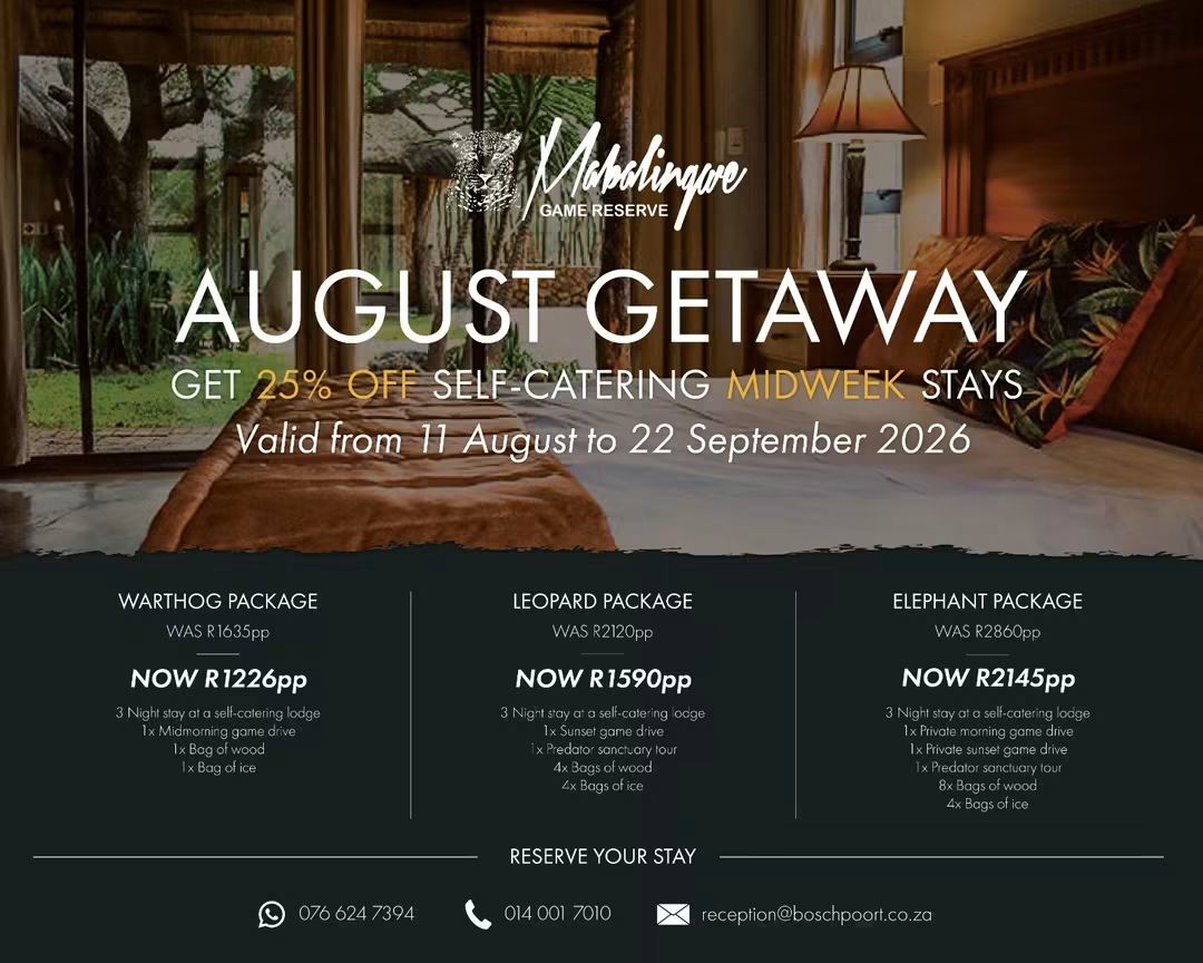 25% OFF August Getaway